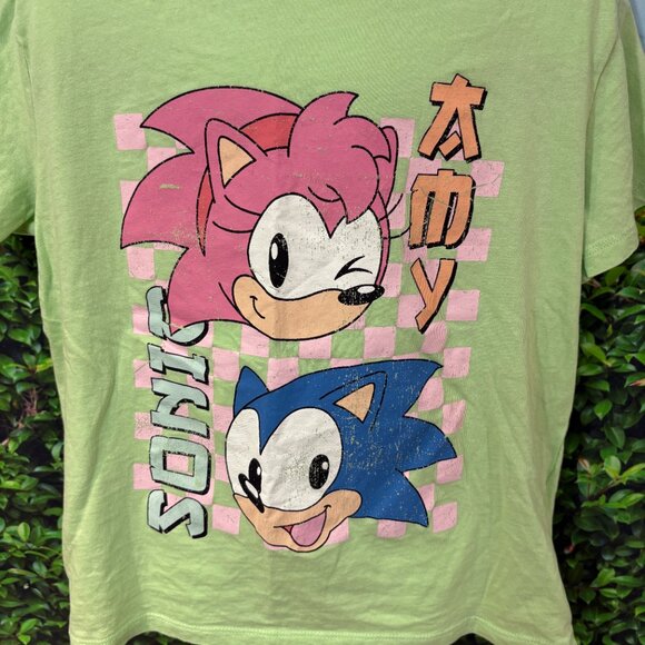 Sonic the Hedgehog H&M Girls Size 8-10 Mint Green Graphic T-shirt (SKU: 109G) - Picture 2 of 4